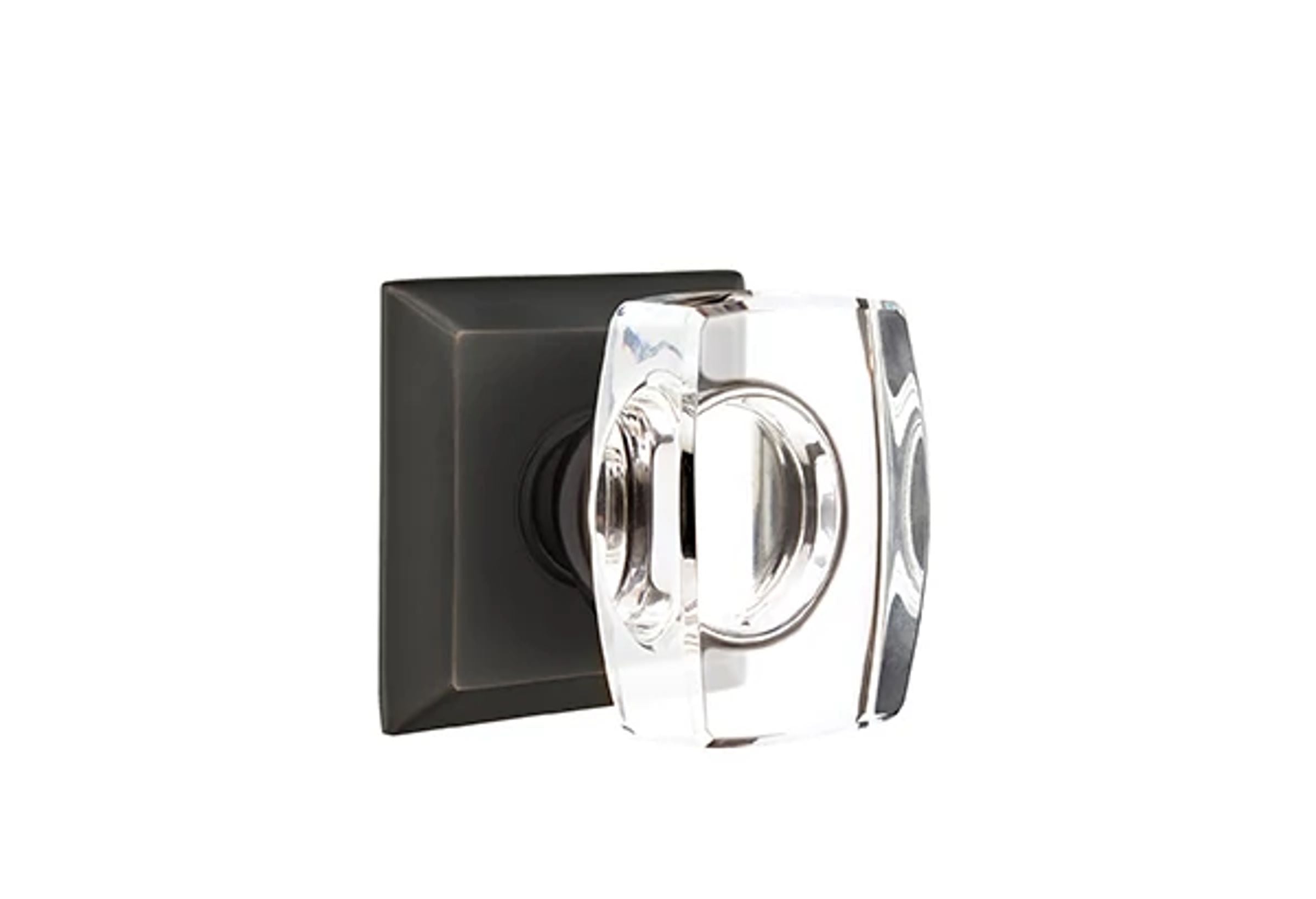 Emtek Concealed Fastener Windsor Glass Knob Set with Quincy Rosette