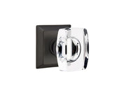 Emtek Concealed Fastener Windsor Glass Knob Set with Quincy Rosette