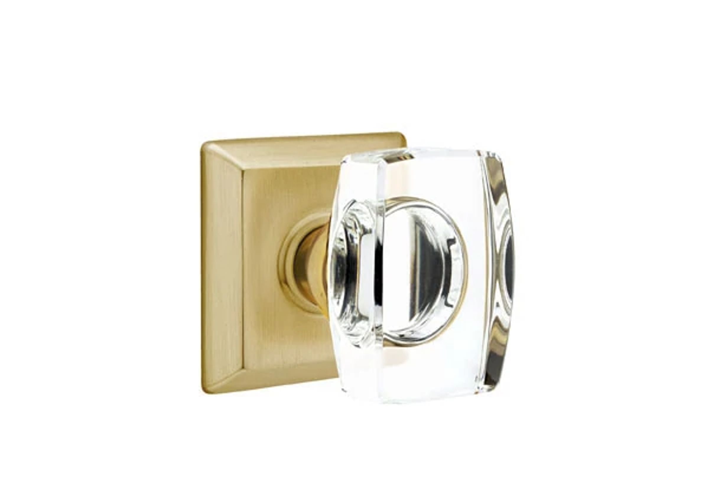 Emtek Concealed Fastener Windsor Glass Knob Set with Quincy Rosette