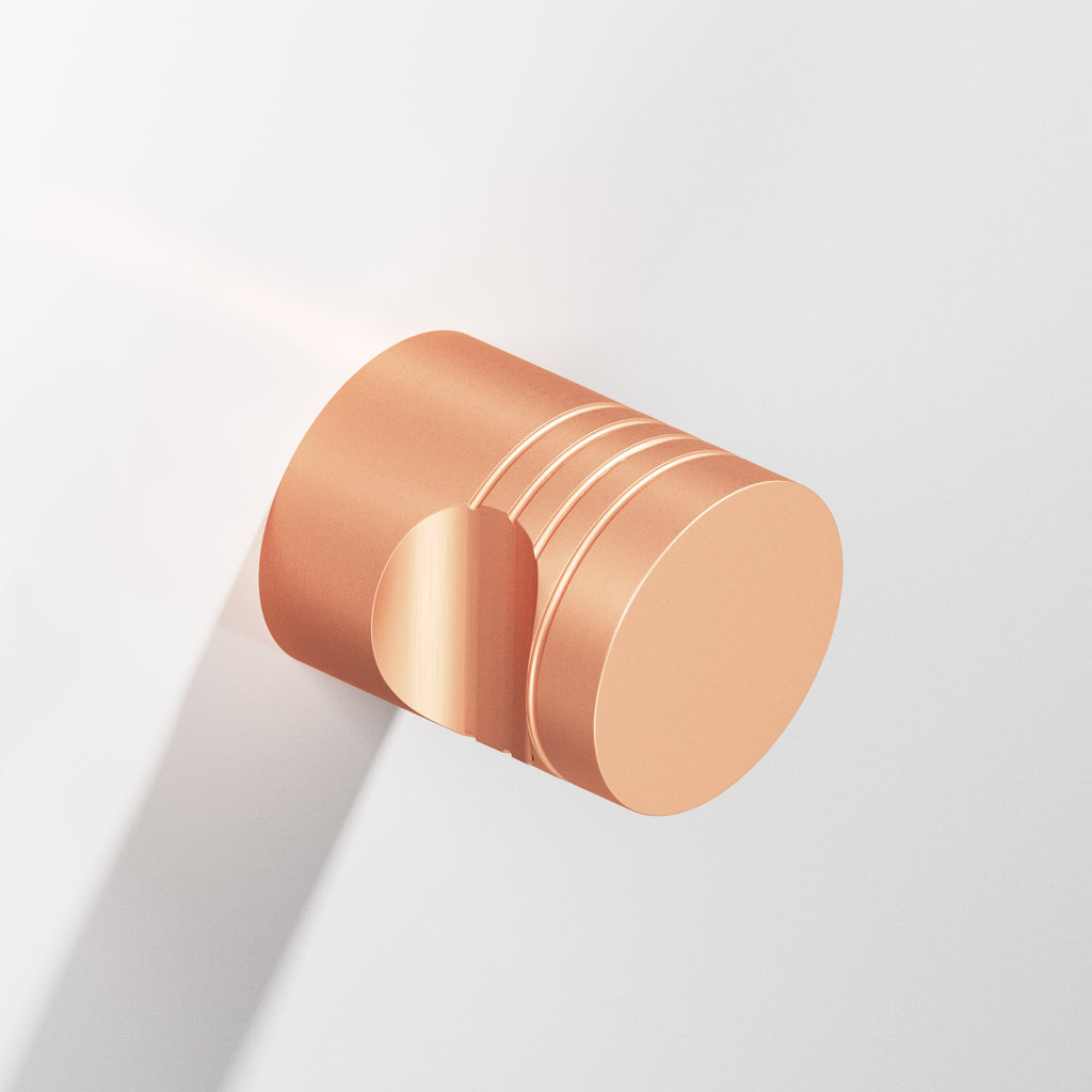Colonial Bronze Series 105 1" Round Grooved Cabinet Knob Back-To-Back Shower Kit Matte Satin Copper / 1"