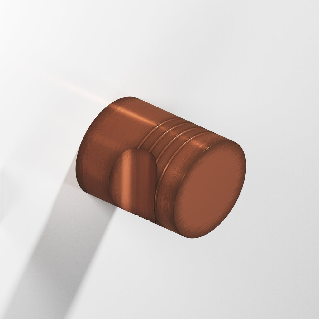 Colonial Bronze Series 105 1" Round Grooved Cabinet Knob Back-To-Back Shower Kit Matte Antique Copper / 1"