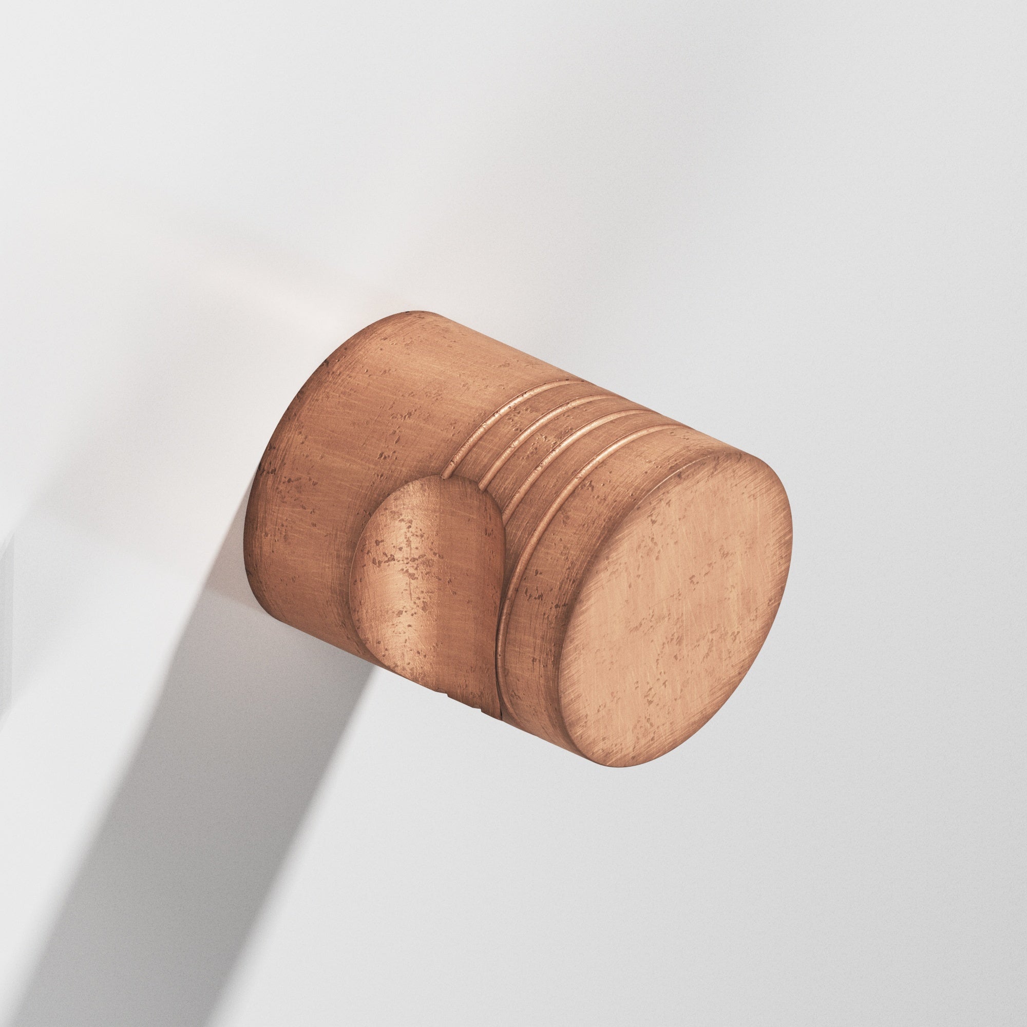 Colonial Bronze Series 105 1" Round Grooved Cabinet Knob Back-To-Back Shower Kit Distressed Antique Copper / 1"