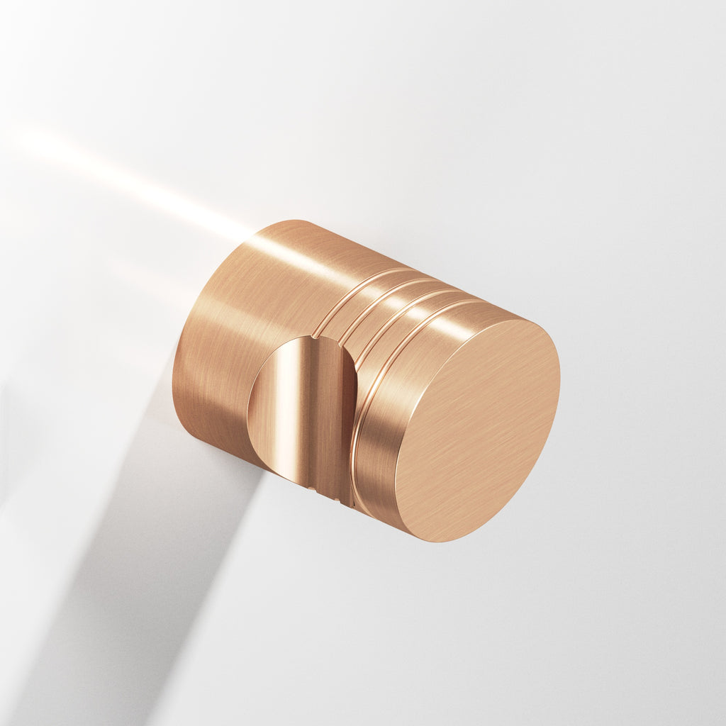 Colonial Bronze Series 105 1" Round Grooved Cabinet Knob Back-To-Back Shower Kit Satin Bronze / 1"