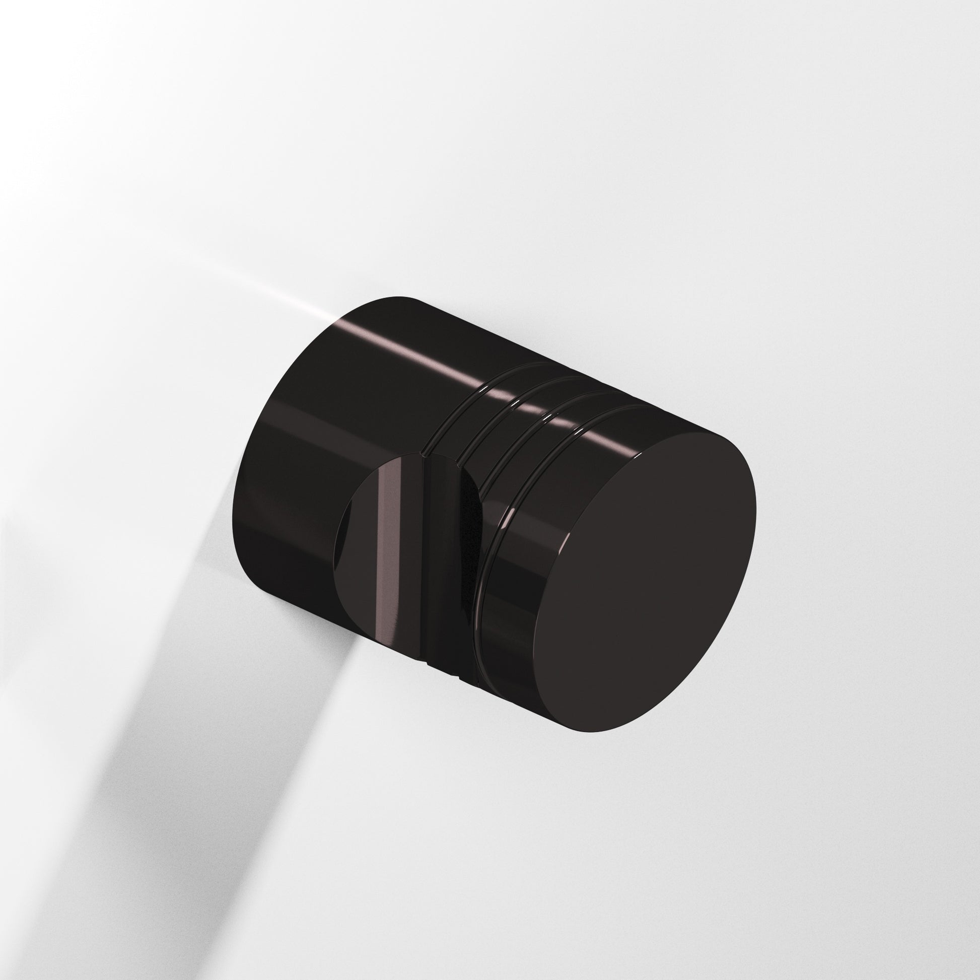 Colonial Bronze Series 105 1" Round Grooved Cabinet Knob Back-To-Back Shower Kit Satin Black / 1"