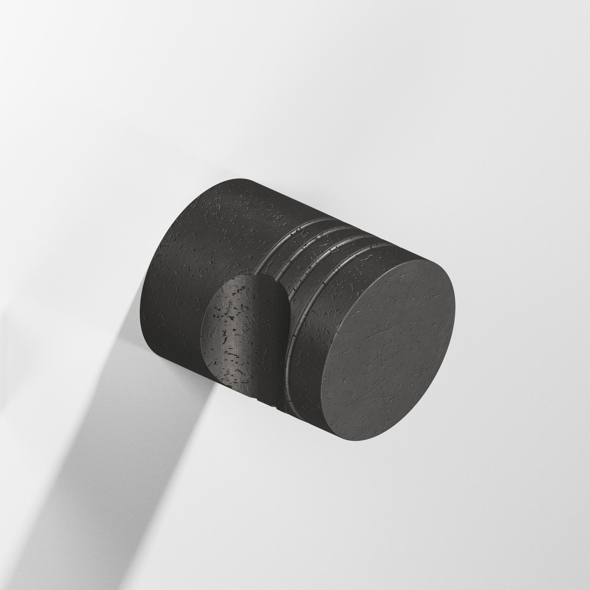 Colonial Bronze Series 105 1" Round Grooved Cabinet Knob Back-To-Back Shower Kit Distressed Satin Black / 1"