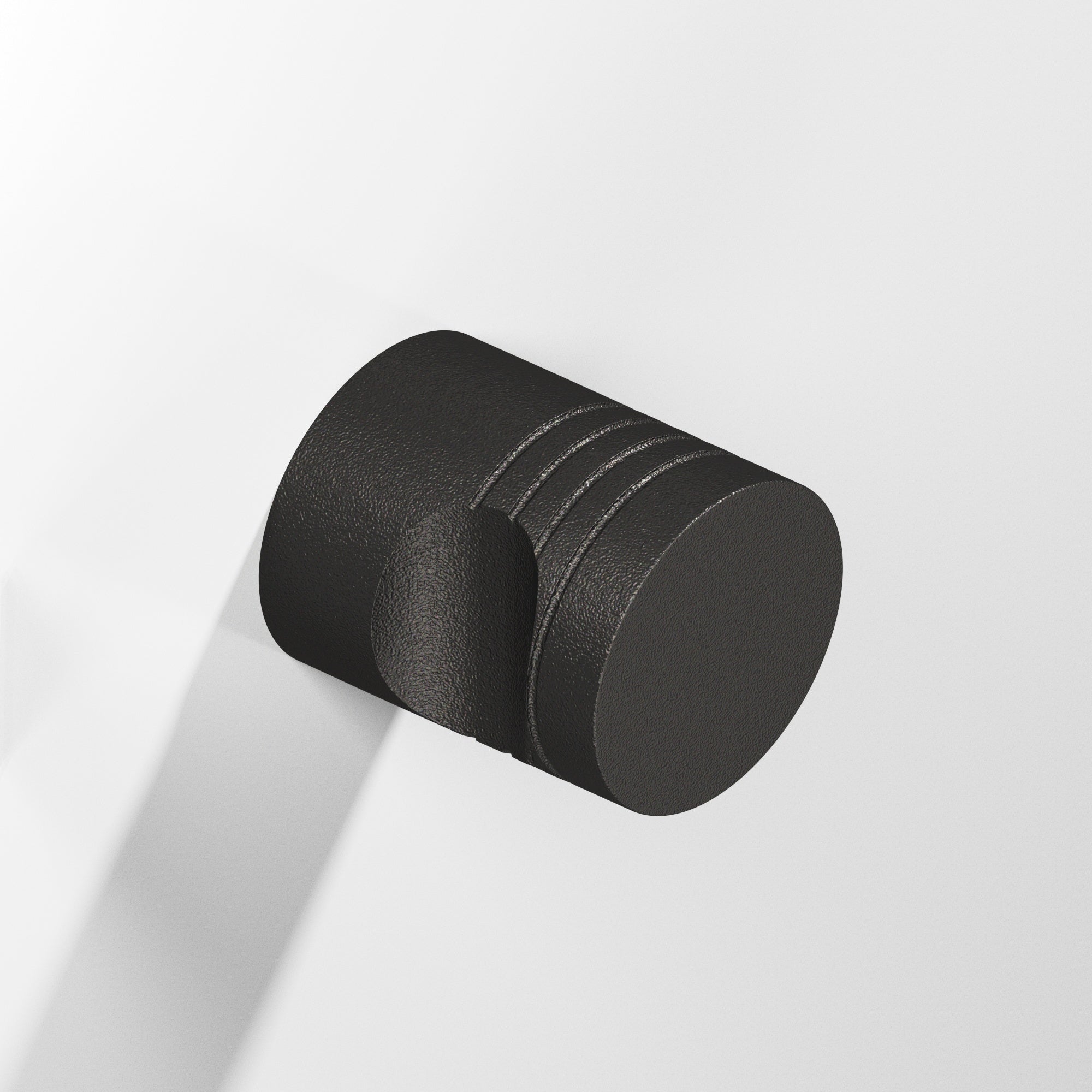 Colonial Bronze Series 105 1" Round Grooved Cabinet Knob Back-To-Back Shower Kit Frost Black™ / 1"