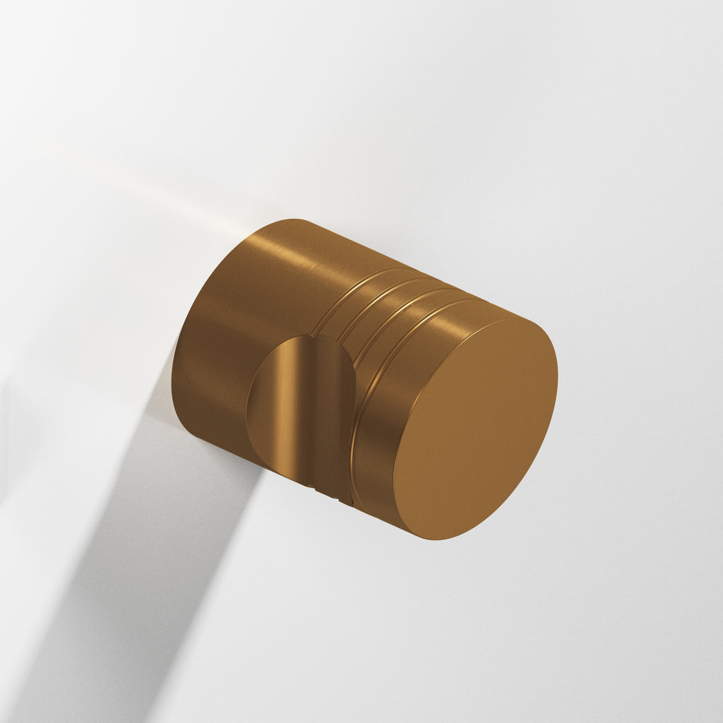 Colonial Bronze Series 105 1" Round Grooved Cabinet Knob Back-To-Back Shower Kit Matte Light Statuary Bronze / 1"