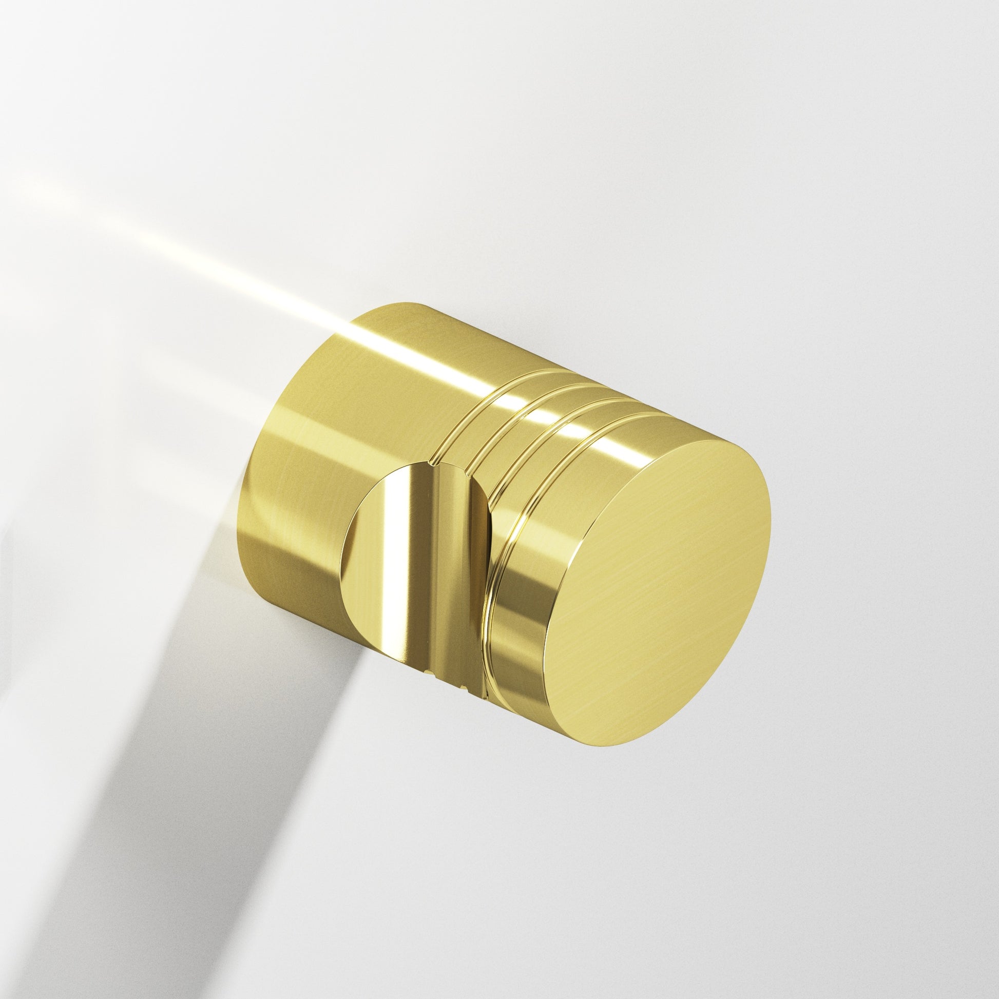 Colonial Bronze Series 105 1" Round Grooved Cabinet Knob Back-To-Back Shower Kit Unlacquered Polished Brass / 1"