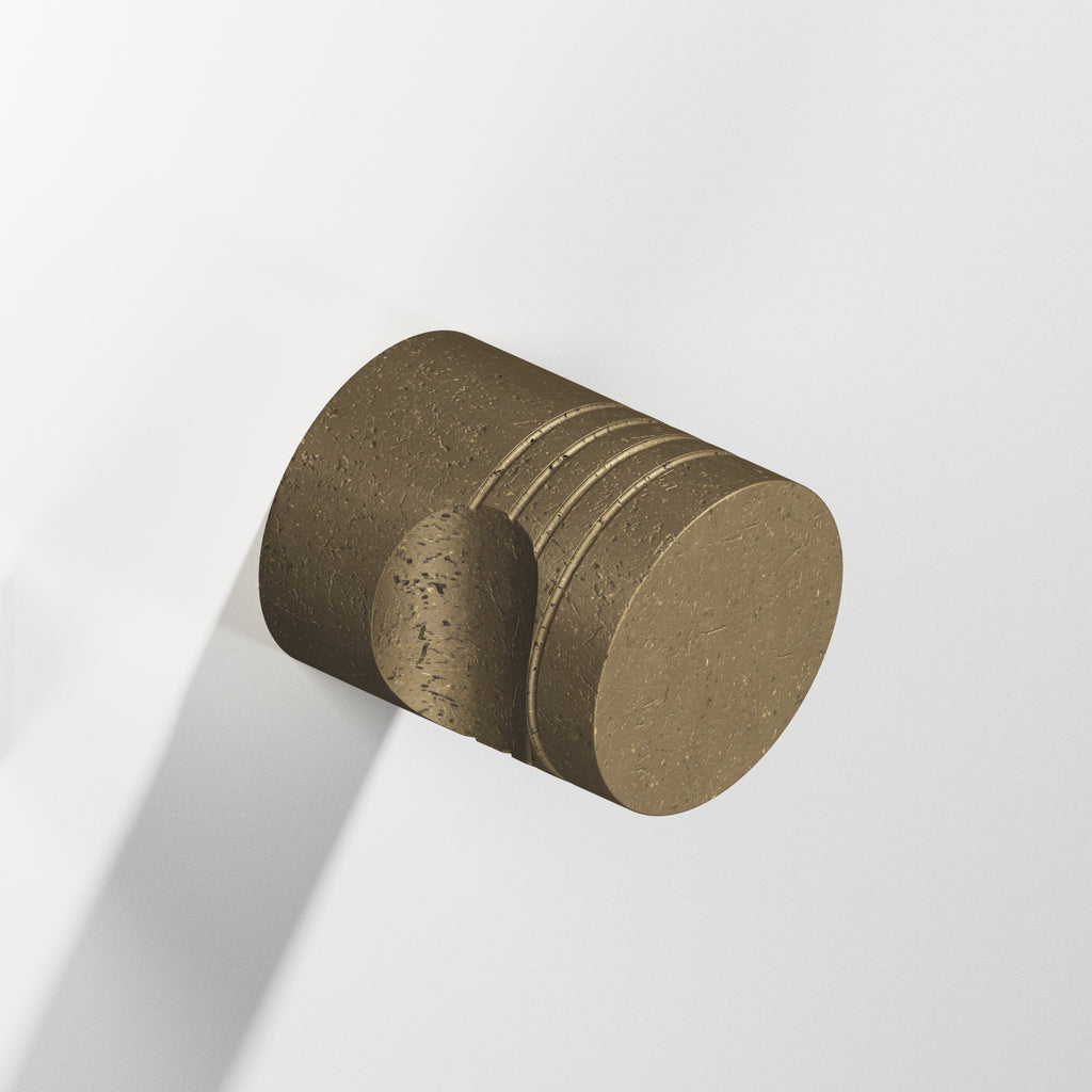 Colonial Bronze Series 105 1" Round Grooved Cabinet Knob Back-To-Back Shower Kit Distressed Oil Rubbed Bronze / 1"