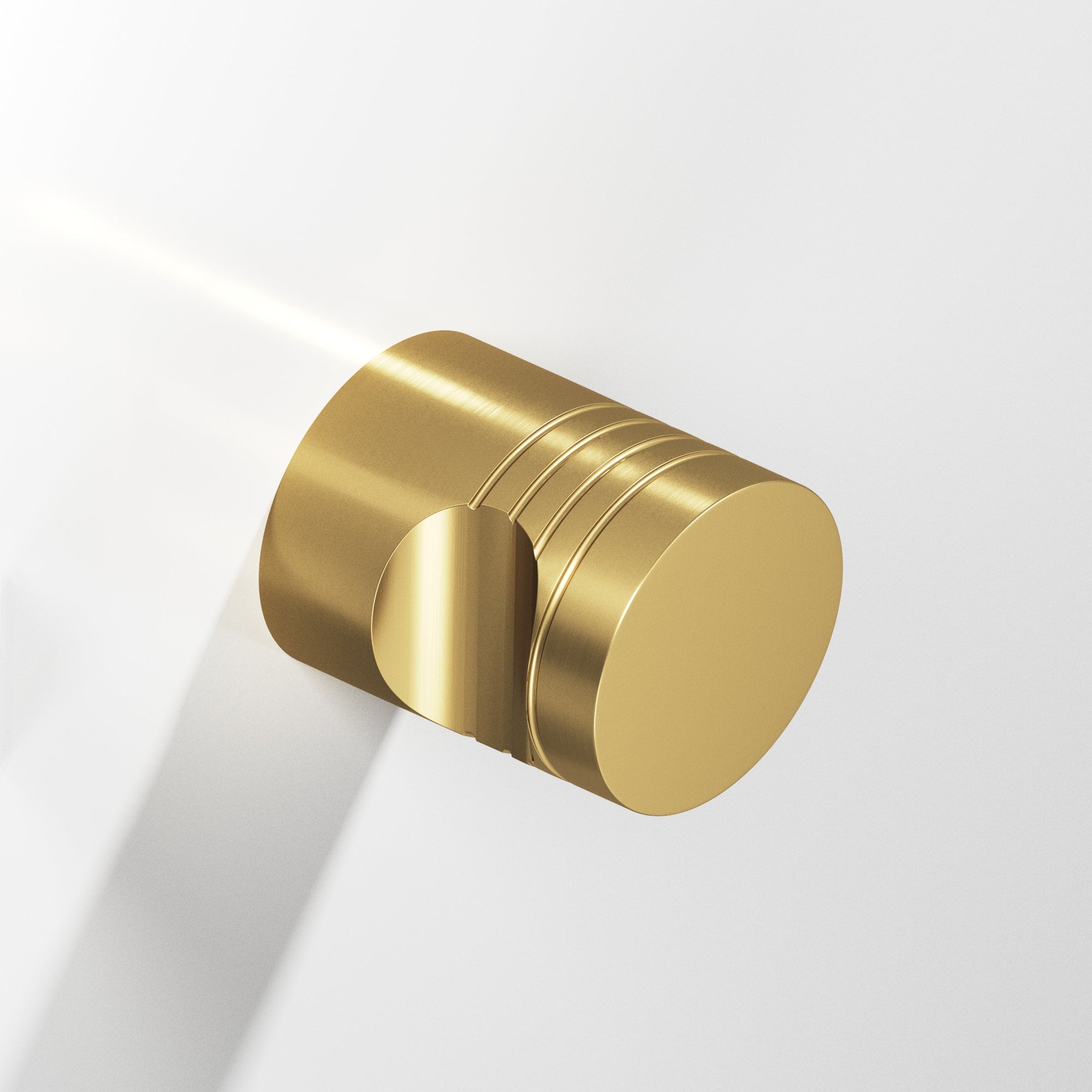 Colonial Bronze Series 105 1" Round Grooved Cabinet Knob Back-To-Back Shower Kit Satin Brass / 1"