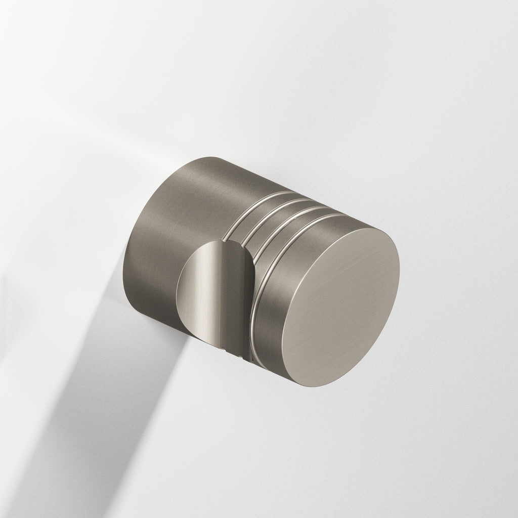 Colonial Bronze Series 105 1" Round Grooved Cabinet Knob Back-To-Back Shower Kit Matte Pewter / 1"