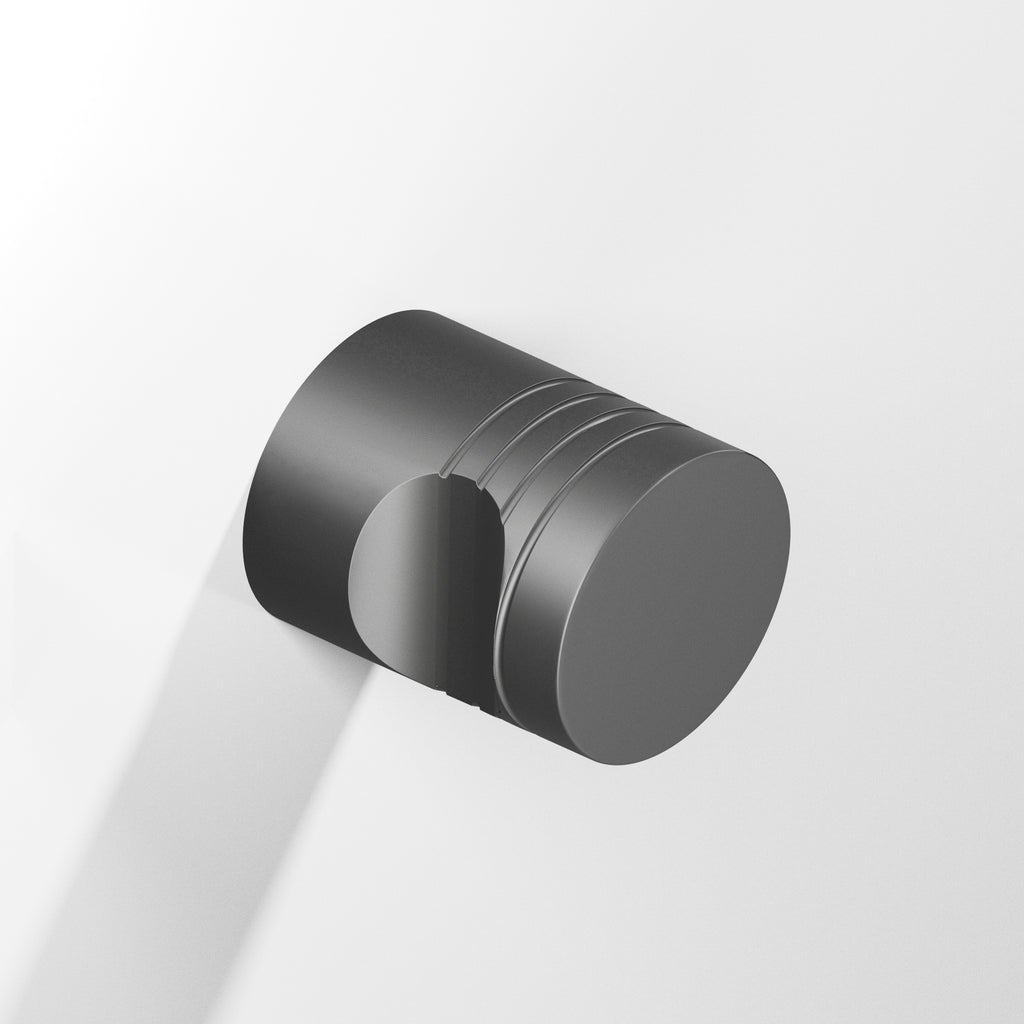 Colonial Bronze Series 105 1" Round Grooved Cabinet Knob Back-To-Back Shower Kit Matte Graphite / 1"
