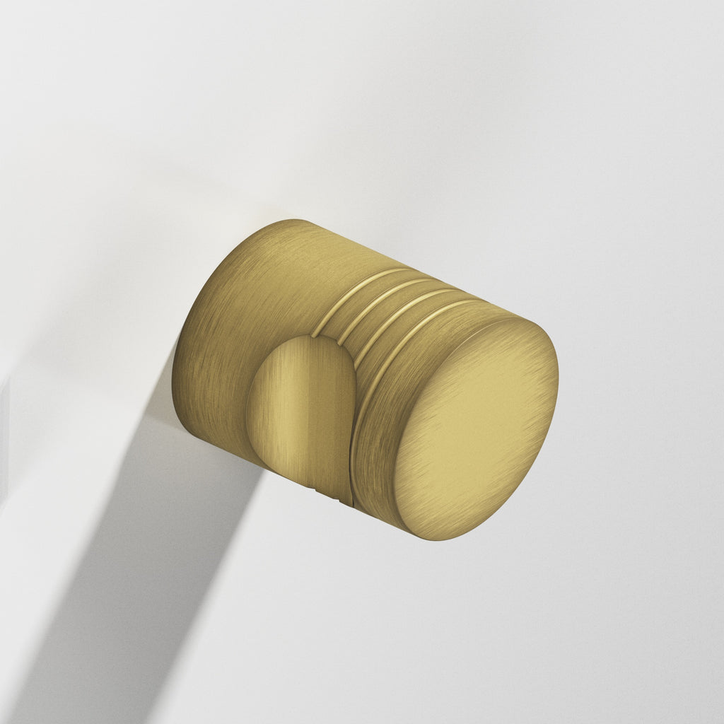 Colonial Bronze Series 105 1" Round Grooved Cabinet Knob Back-To-Back Shower Kit Matte Antique Satin Brass / 1"