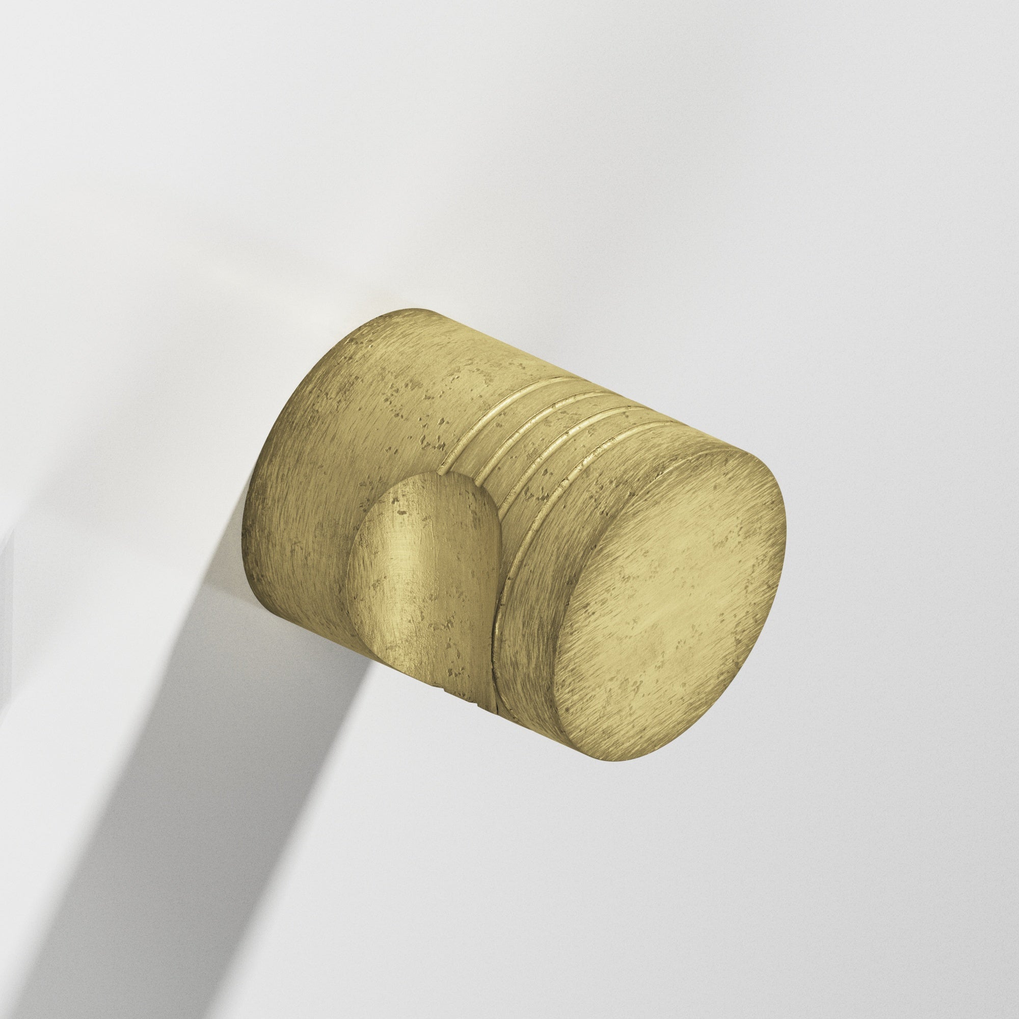 Colonial Bronze Series 105 1" Round Grooved Cabinet Knob Back-To-Back Shower Kit Distressed Antique Brass / 1"