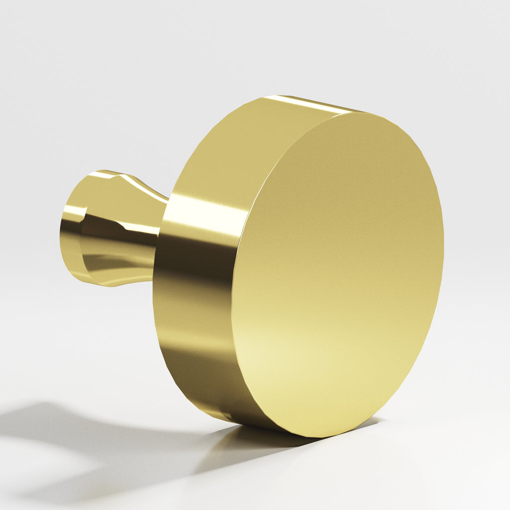 Colonial Bronze Series 111 1.25" Round Cabinet Knob With Flared Post Polished Brass / 1.25"