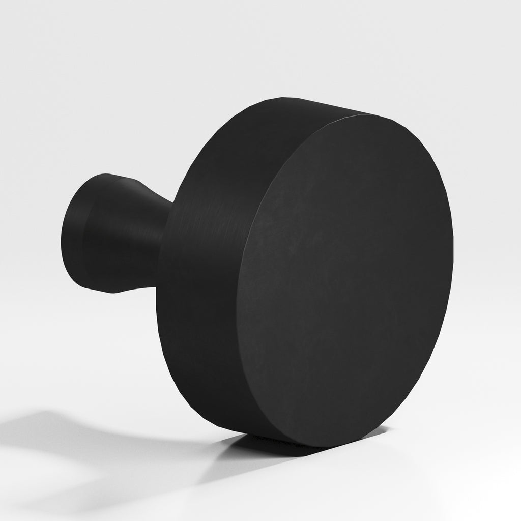 Colonial Bronze Series 111 1.25" Round Cabinet Knob With Flared Post Matte Satin Black / 1.25"