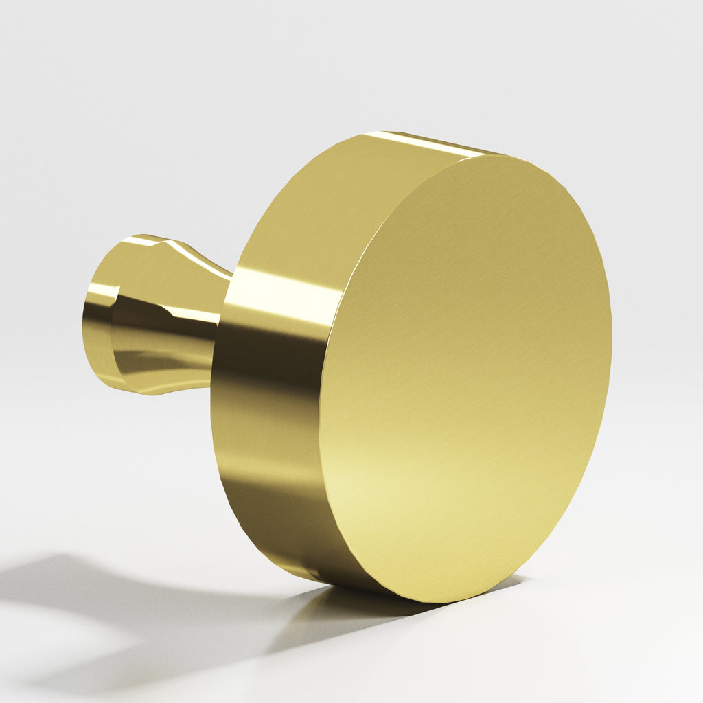 Colonial Bronze Series 111 1.25" Round Cabinet Knob With Flared Post Unlacquered Polished Brass / 1.25"