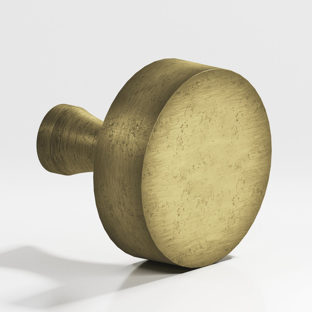 Colonial Bronze Series 112 1.5" Round Cabinet Knob With Flared Post Distressed Antique Brass / 1.5"