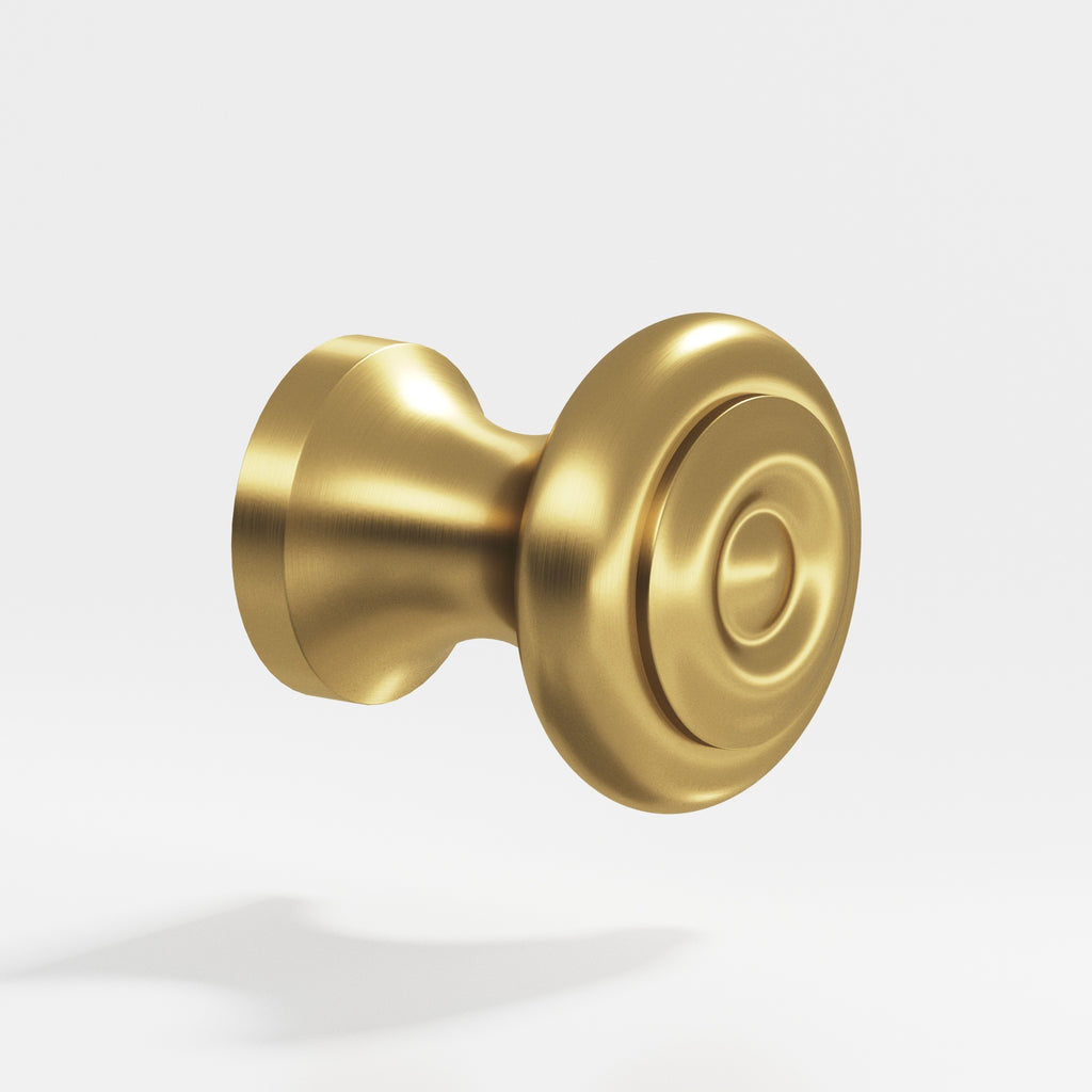 Colonial Bronze Series 150 1.5" Round Cabinet Knob Back-To-Back Shower Kit Unlacquered Satin Brass / 1.5"