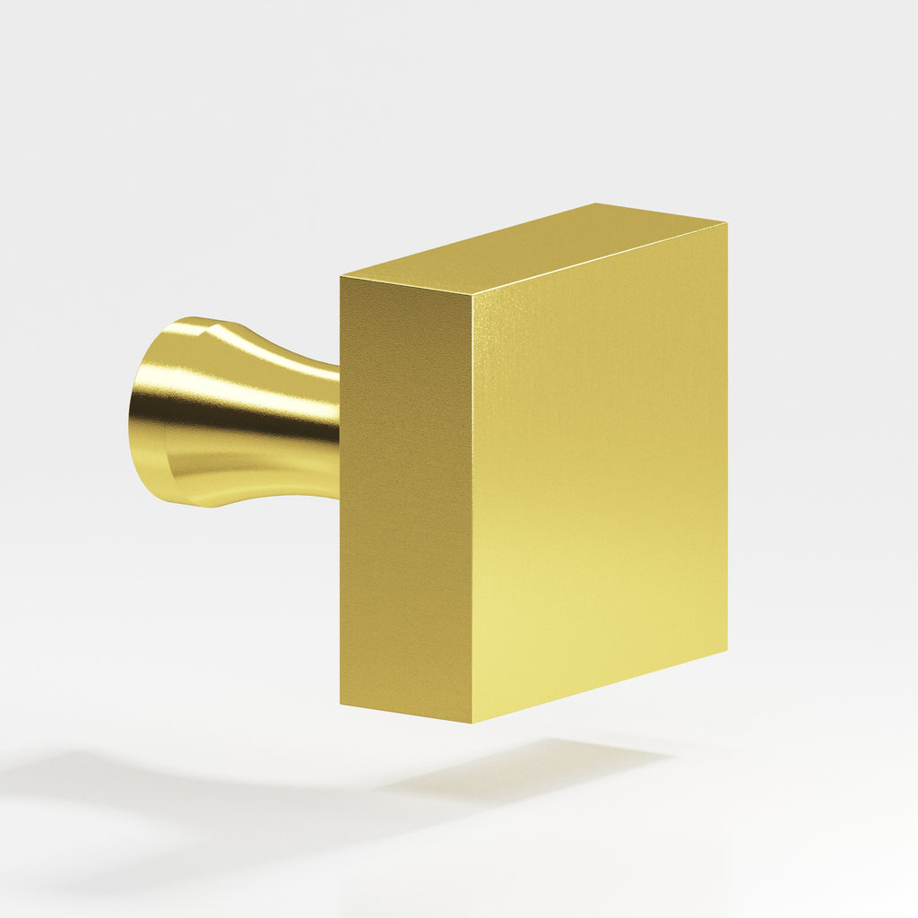 Colonial Bronze Series 122 1.5" Square Cabinet Knob With Flared Post French Gold / 1.5"