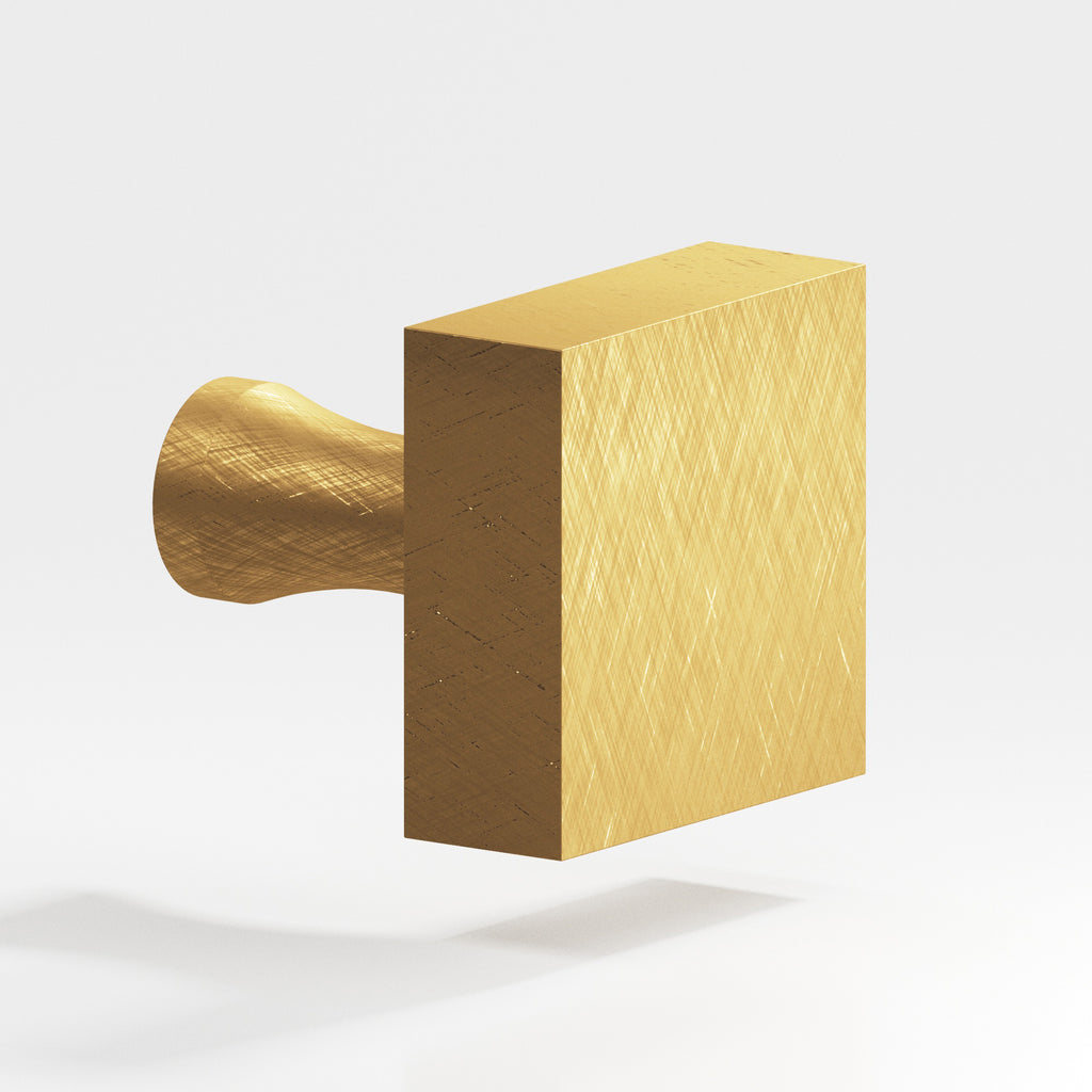 Colonial Bronze Series 122 1.5" Square Cabinet Knob With Flared Post Weathered Brass / 1.5"