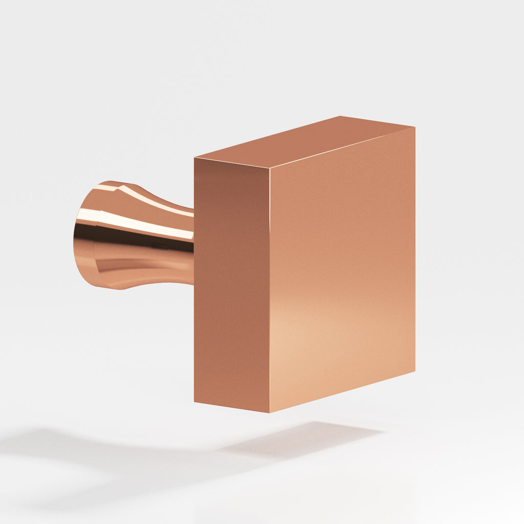 Colonial Bronze Series 120 1" Square Cabinet Knob With Flared Post Polished Copper / 1"
