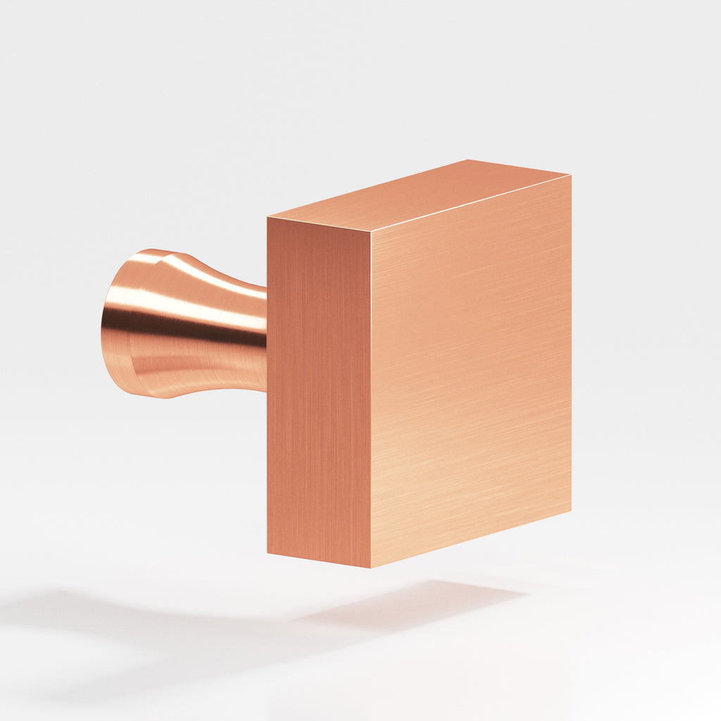 Colonial Bronze Series 122 1.5" Square Cabinet Knob With Flared Post Satin Copper / 1.5"
