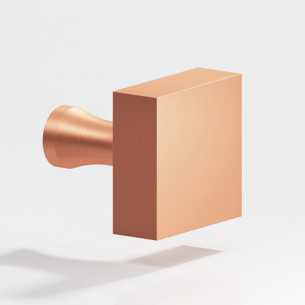 Colonial Bronze Series 122 1.5" Square Cabinet Knob With Flared Post Matte Satin Copper / 1.5"