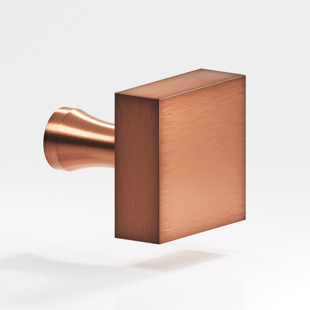 Colonial Bronze Series 120 1" Square Cabinet Knob With Flared Post Antique Copper / 1"