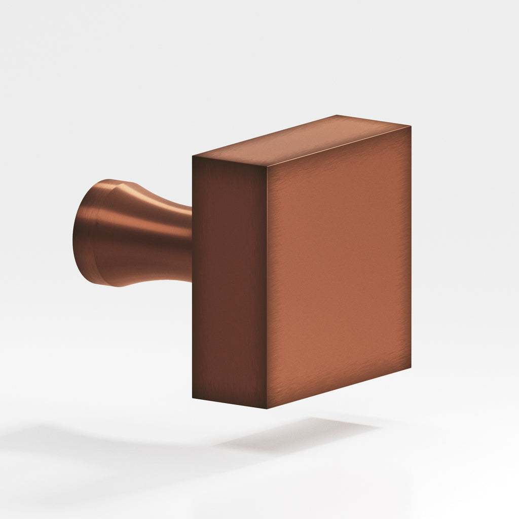 Colonial Bronze Series 122 1.5" Square Cabinet Knob With Flared Post Matte Antique Copper / 1.5"