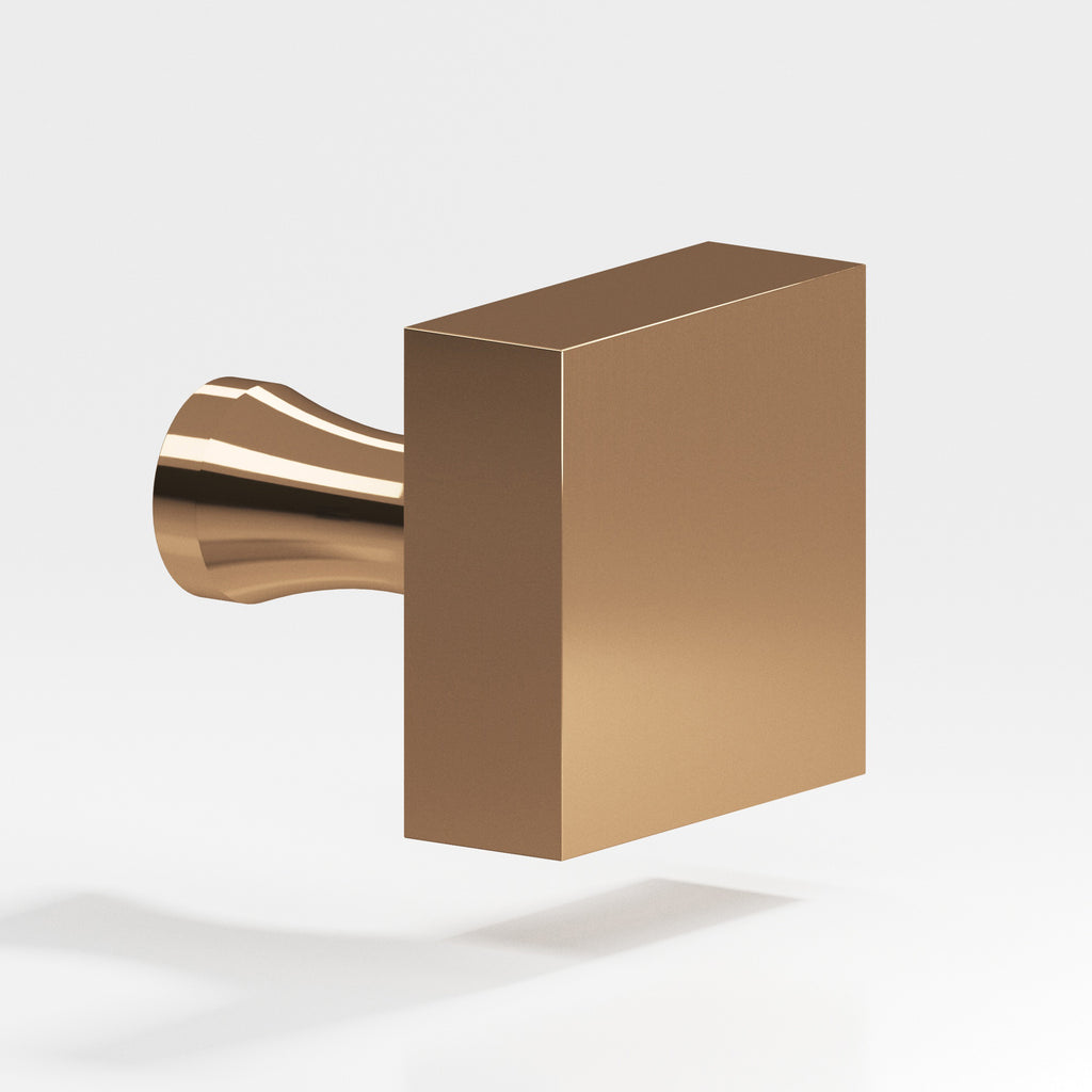 Colonial Bronze Series 122 1.5" Square Cabinet Knob With Flared Post Polished Bronze / 1.5"