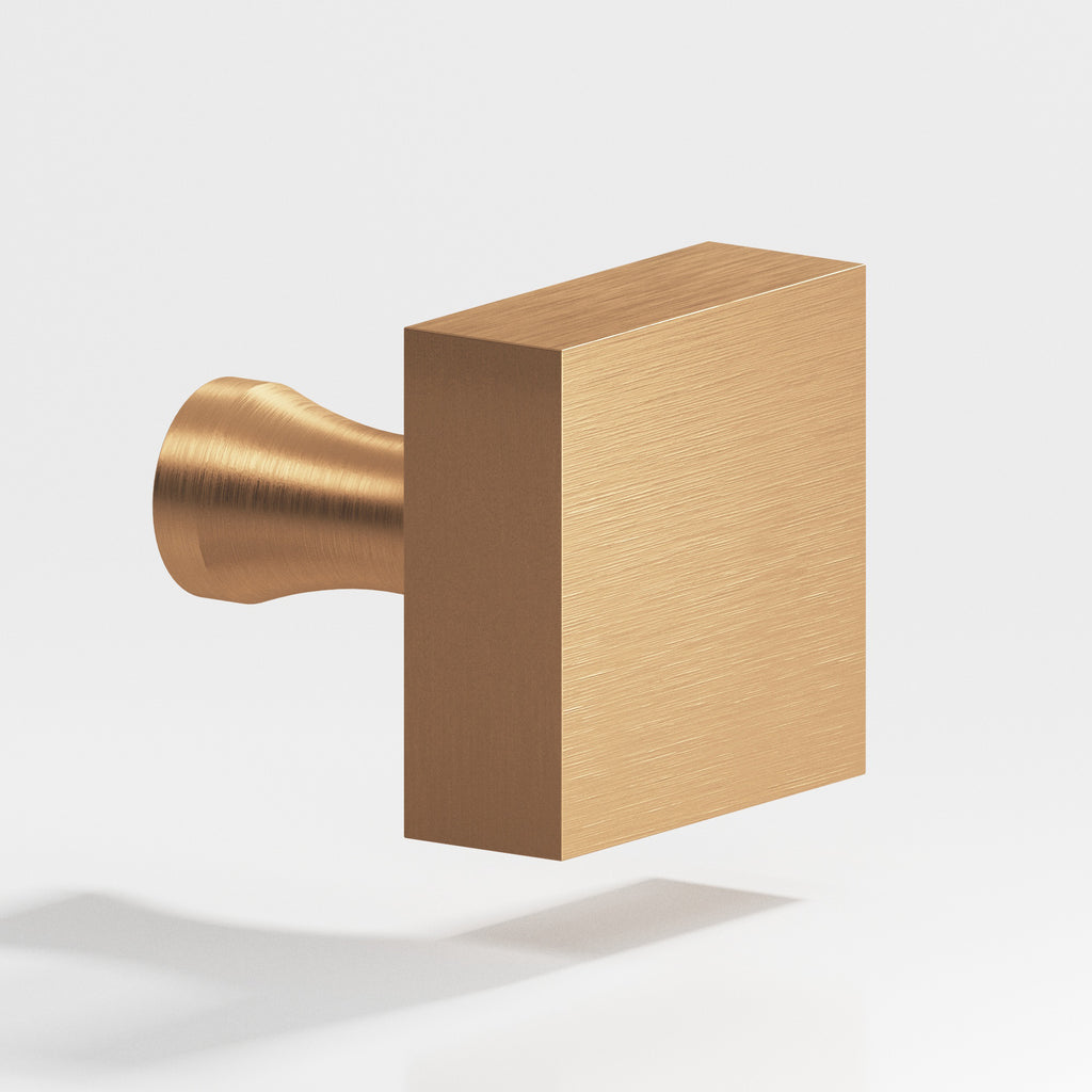 Colonial Bronze Series 122 1.5" Square Cabinet Knob With Flared Post Matte Satin Bronze / 1.5"