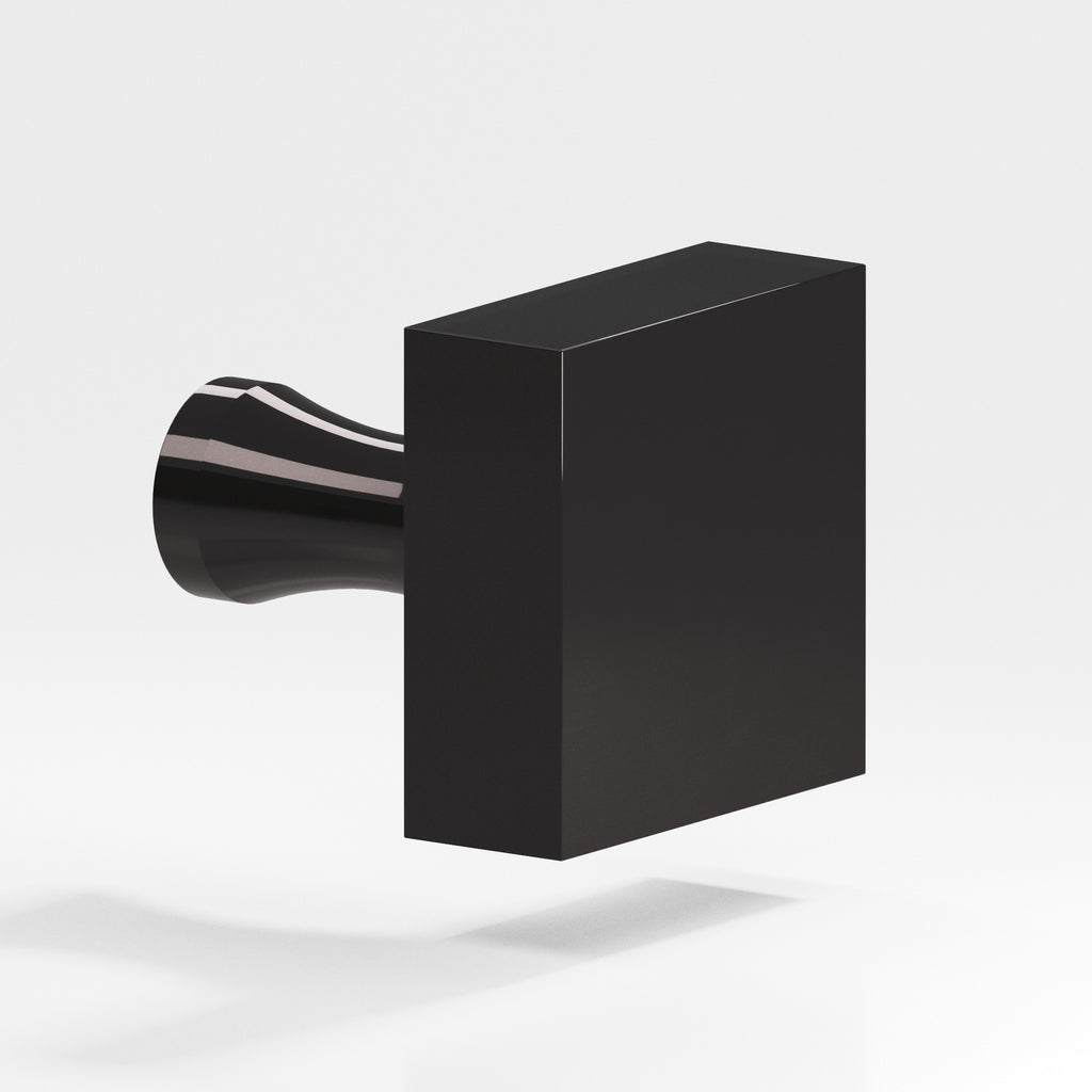 Colonial Bronze Series 122 1.5" Square Cabinet Knob With Flared Post Satin Black / 1.5"