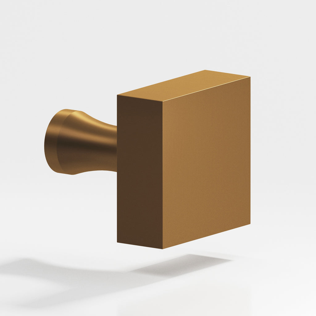 Colonial Bronze Series 122 1.5" Square Cabinet Knob With Flared Post Matte Light Statuary Bronze / 1.5"
