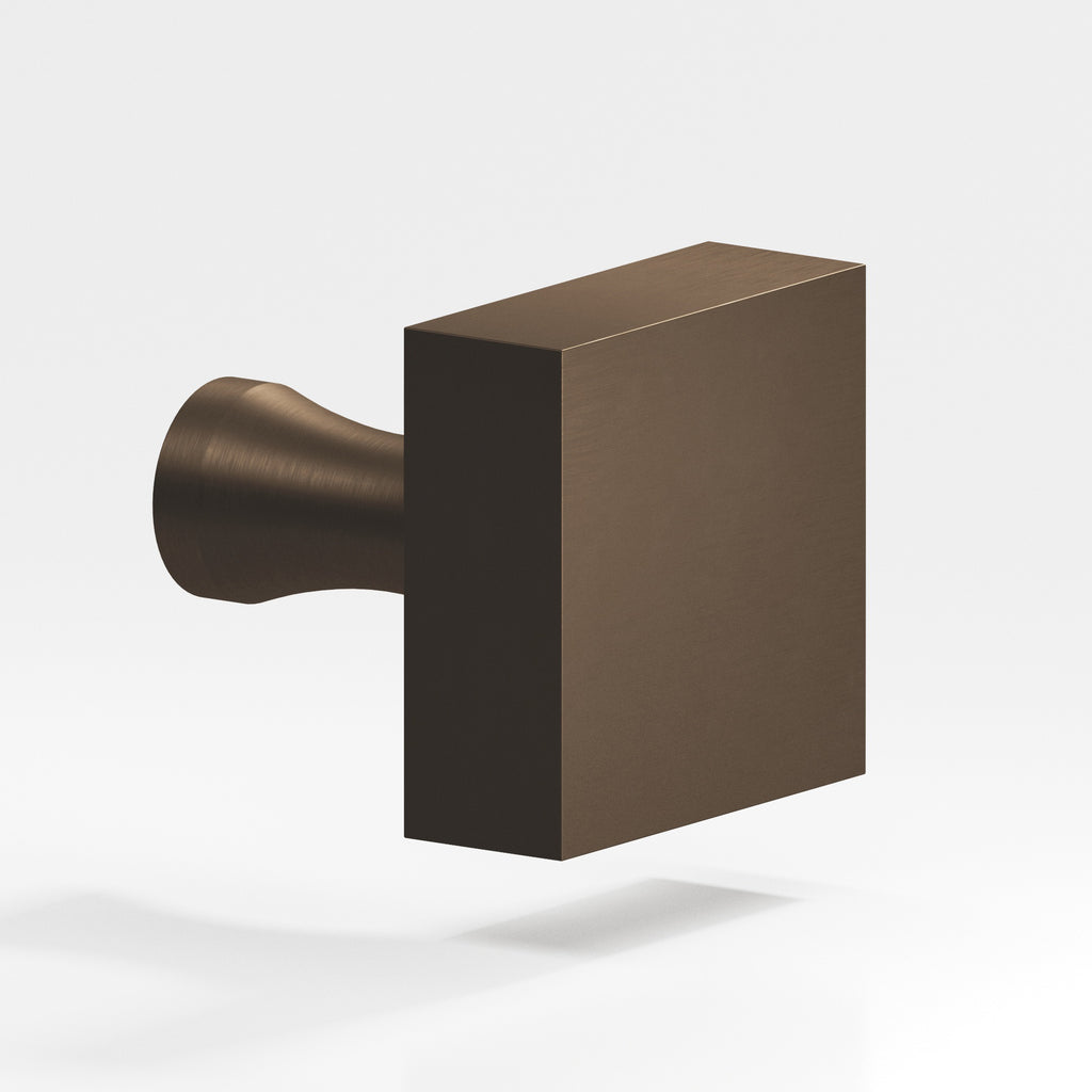 Colonial Bronze Series 122 1.5" Square Cabinet Knob With Flared Post Heritage Bronze / 1.5"