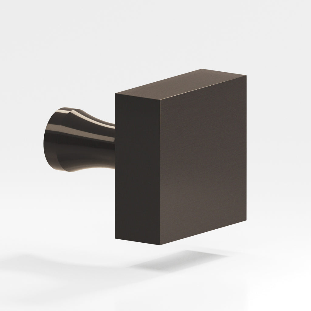 Colonial Bronze Series 120 1" Square Cabinet Knob With Flared Post Dark Statuary Bronze / 1"