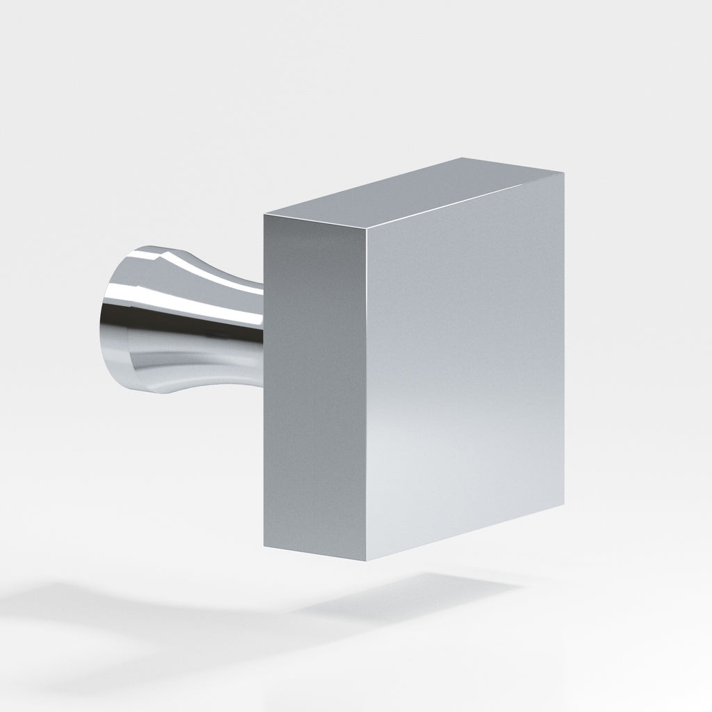 Colonial Bronze Series 122 1.5" Square Cabinet Knob With Flared Post Polished Chrome / 1.5"