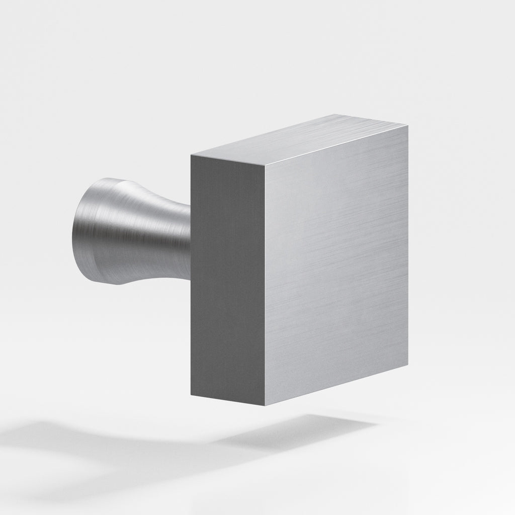 Colonial Bronze Series 122 1.5" Square Cabinet Knob With Flared Post Matte Satin Chrome / 1.5"