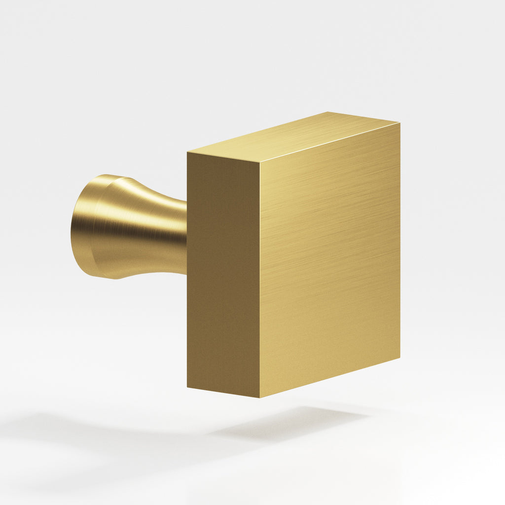 Colonial Bronze Series 122 1.5" Square Cabinet Knob With Flared Post Satin Brass / 1.5"