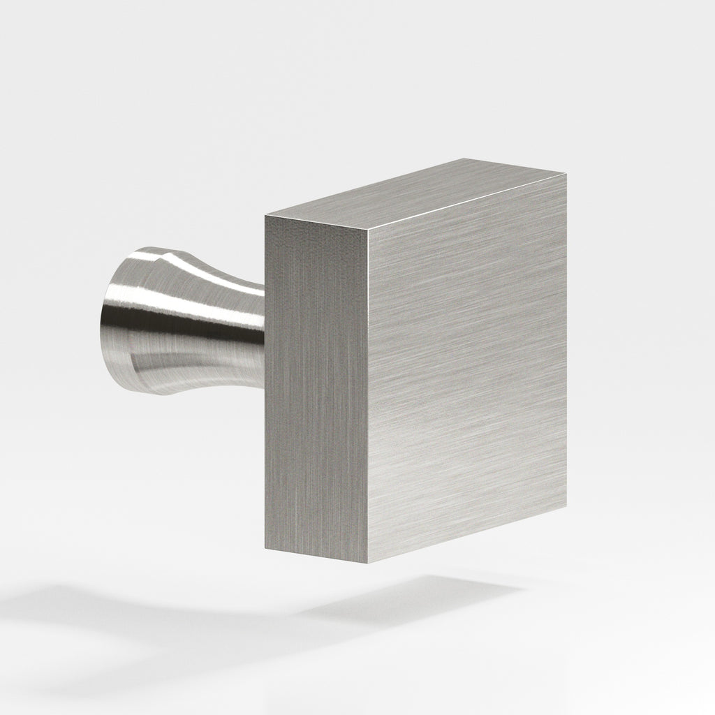 Colonial Bronze Series 122 1.5" Square Cabinet Knob With Flared Post Nickel Stainless / 1.5"