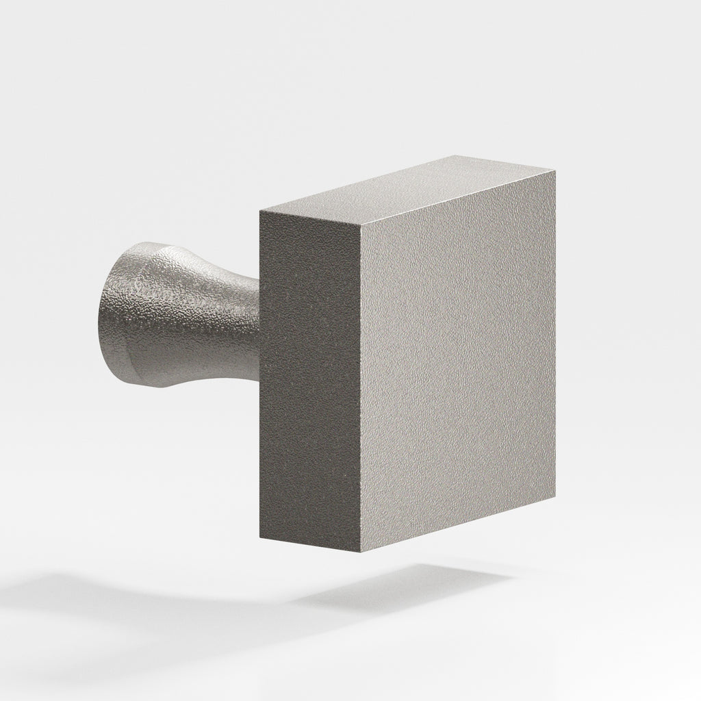 Colonial Bronze Series 122 1.5" Square Cabinet Knob With Flared Post Frost Nickel™ / 1.5"
