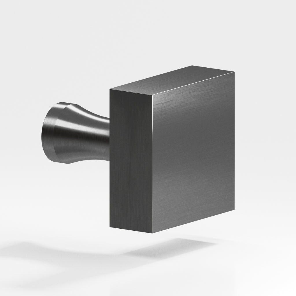 Colonial Bronze Series 122 1.5" Square Cabinet Knob With Flared Post Graphite / 1.5"