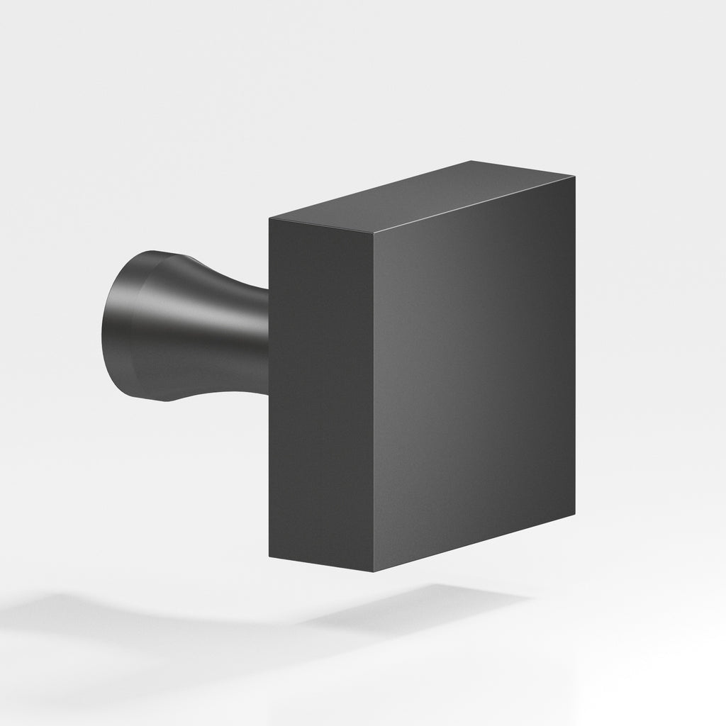 Colonial Bronze Series 122 1.5" Square Cabinet Knob With Flared Post Matte Graphite / 1.5"