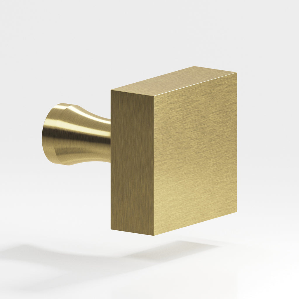 Colonial Bronze Series 122 1.5" Square Cabinet Knob With Flared Post Antique Brass / 1.5"