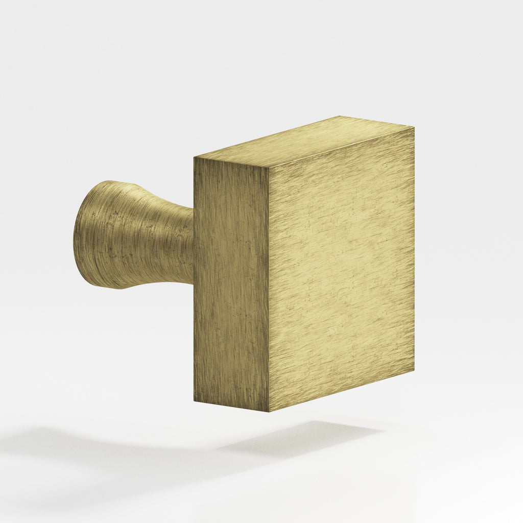 Colonial Bronze Series 122 1.5" Square Cabinet Knob With Flared Post Distressed Antique Brass / 1.5"