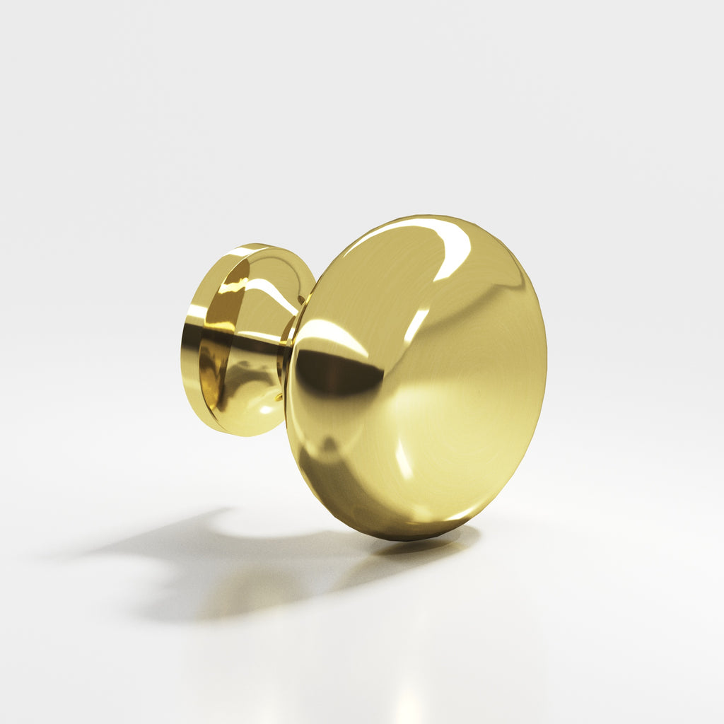 Colonial Bronze Series 191 1" Round Cabinet Knob Unlacquered Polished Brass / 1"
