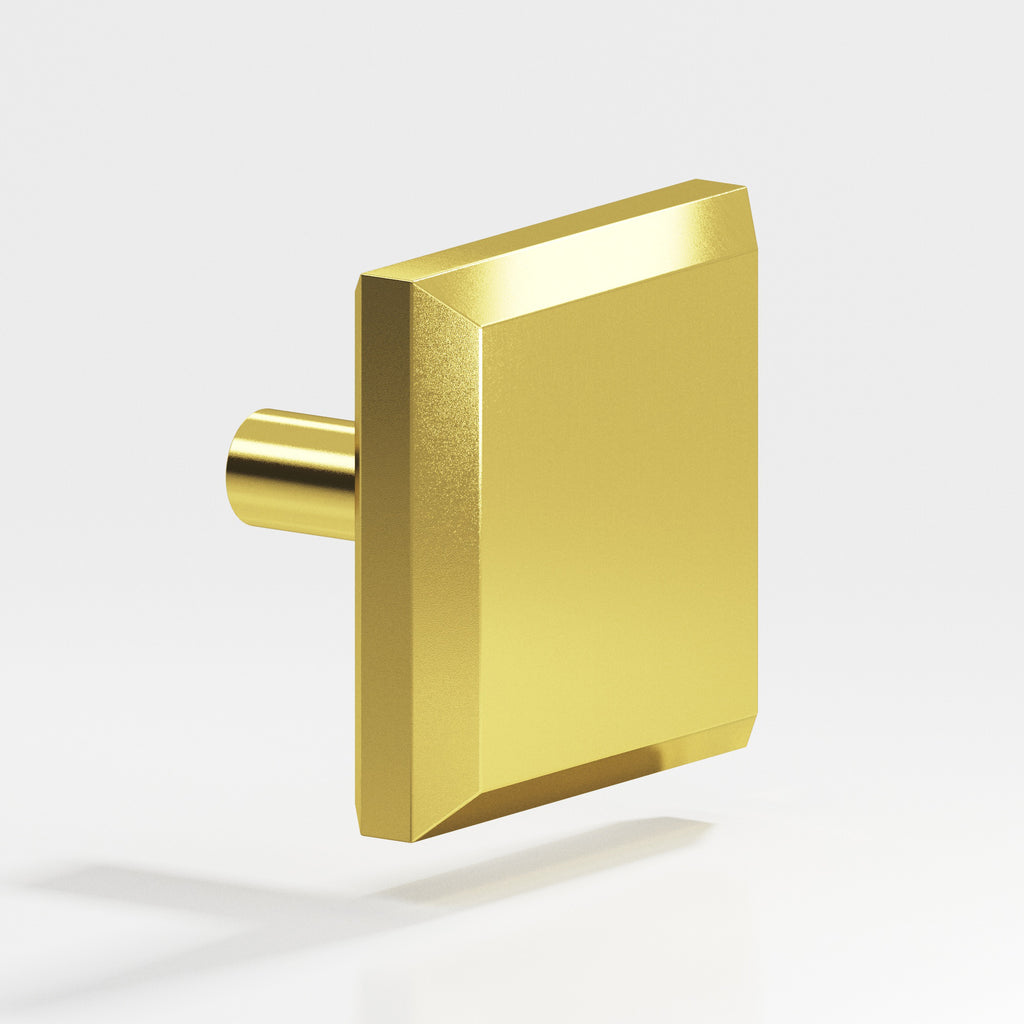 Colonial Bronze Series 126 1.25" Square Beveled Cabinet Knob With Straight Post French Gold / 1.25"