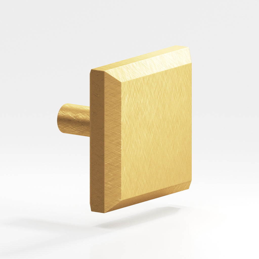 Colonial Bronze Series 126 1.25" Square Beveled Cabinet Knob With Straight Post Weathered Brass / 1.25"
