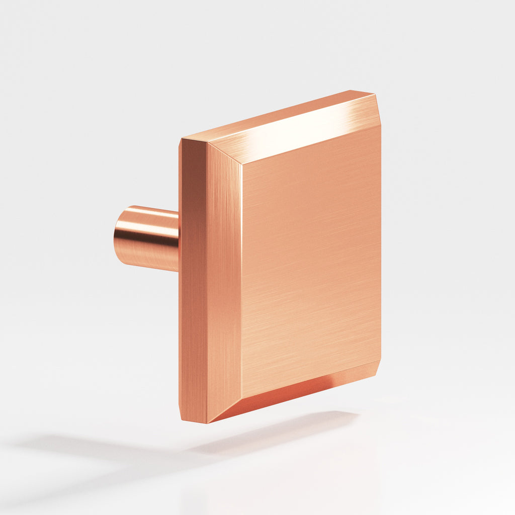 Colonial Bronze Series 126 1.25" Square Beveled Cabinet Knob With Straight Post Satin Copper / 1.25"