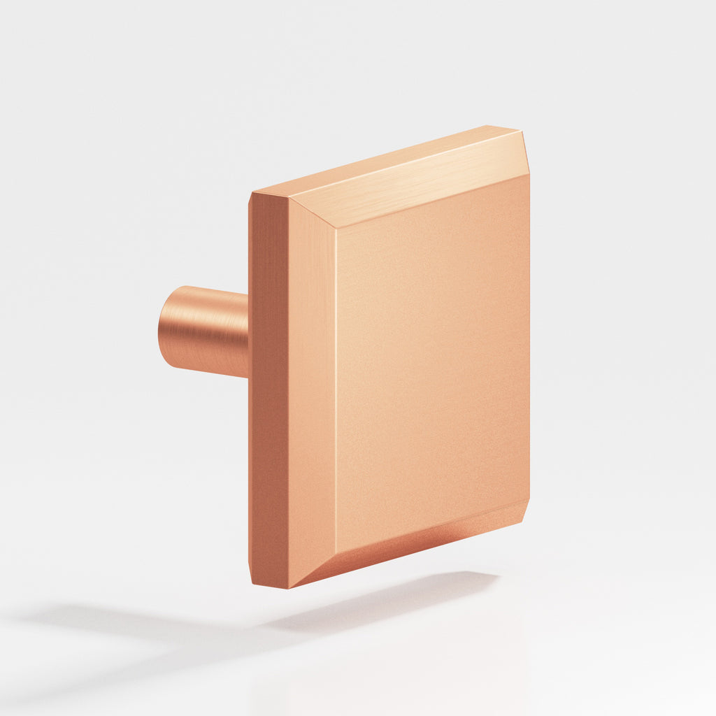 Colonial Bronze Series 126 1.25" Square Beveled Cabinet Knob With Straight Post Matte Satin Copper / 1.25"
